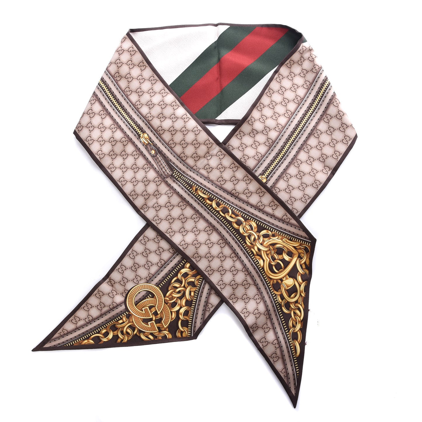 Twill Silk Monogram Web Scarf