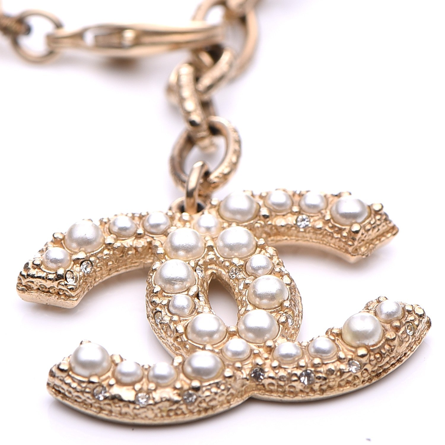 Chanel Pearl Crystal CC Bracelet Gold 3 of 5