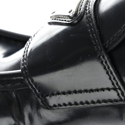 Prada Spazzolato Metal Triangle Logo 50mm Loafers 35 Black 11 of 13