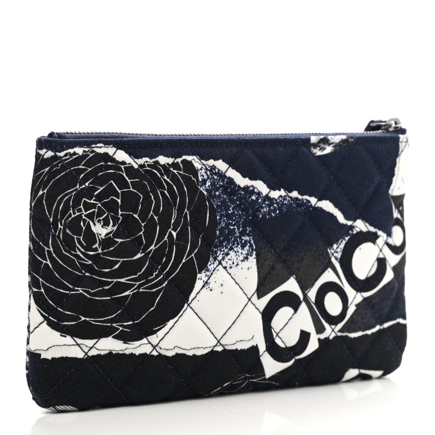 Jersey Quilted Graffiti Medium Reissue Cosmetic Case Black White