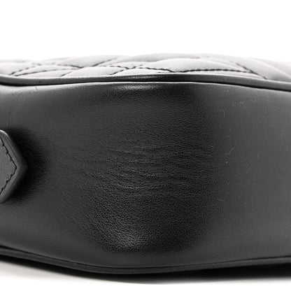 Gucci Calfskin Matelasse Aria GG Marmont Chain Shoulder Bag Black 8 of 12