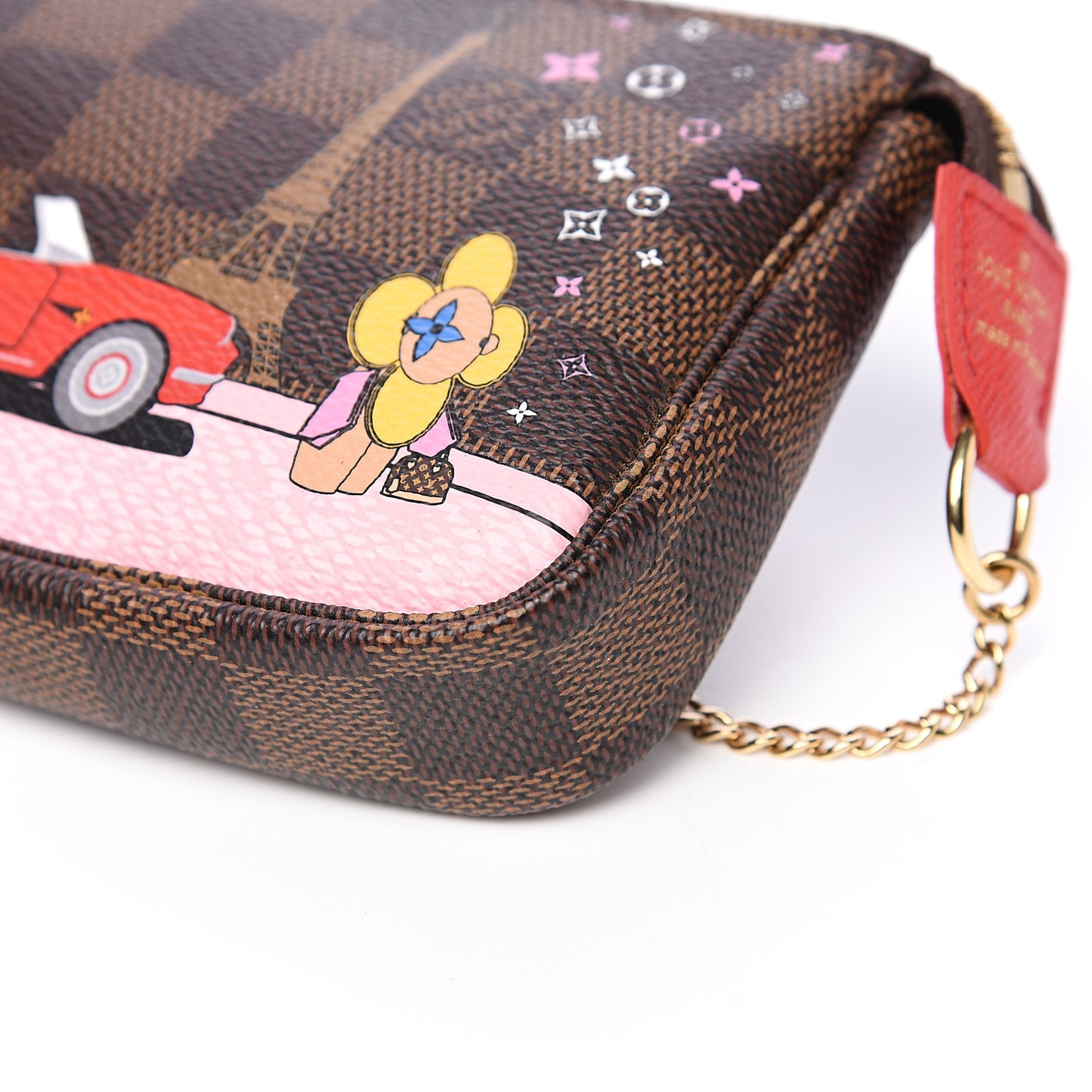 Damier Ebene 2019 Christmas Animation Mini Pochette Accessories Red