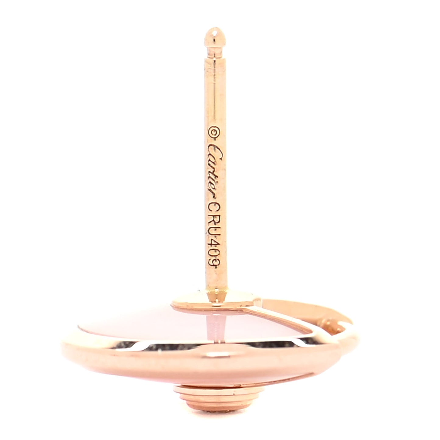 18K Pink Gold Diamond Pink Opal Amulette de Cartier Earrings