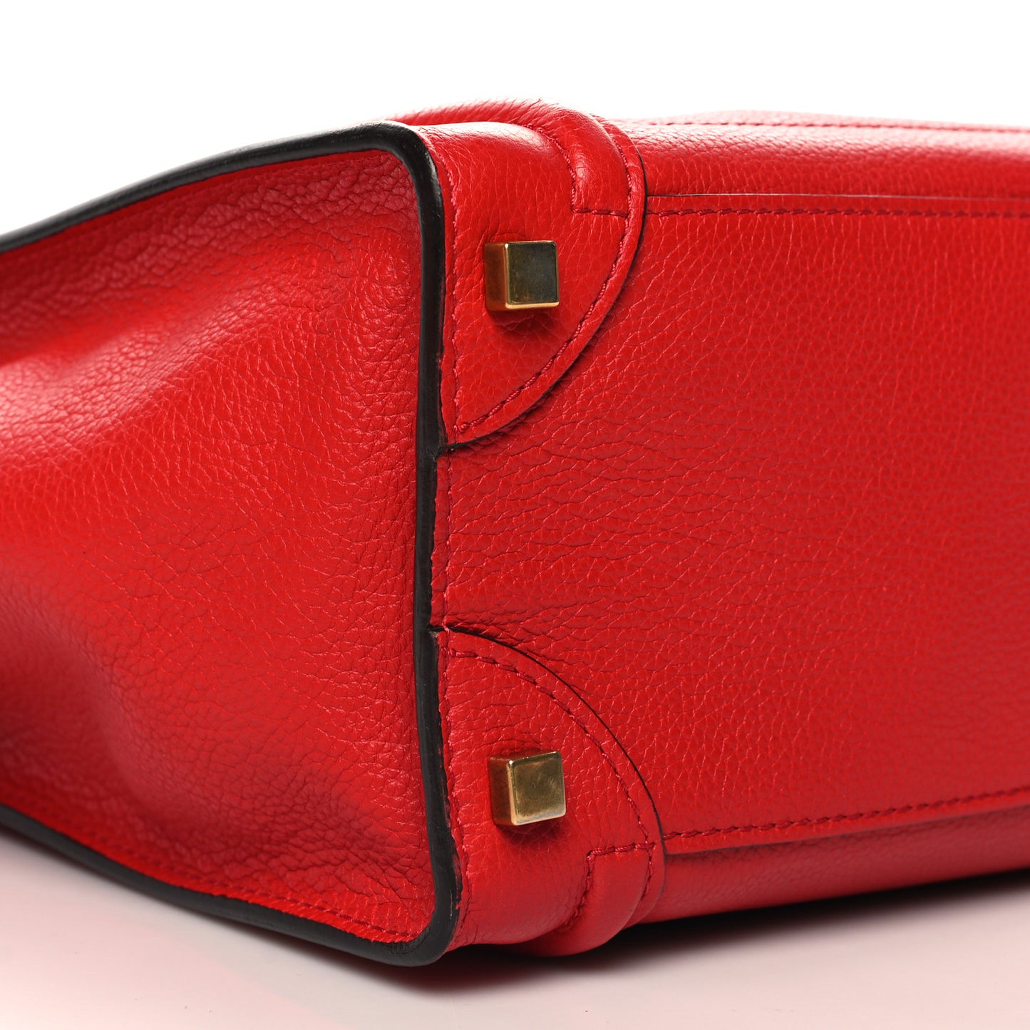 Drummed Calfskin Micro Luggage Red