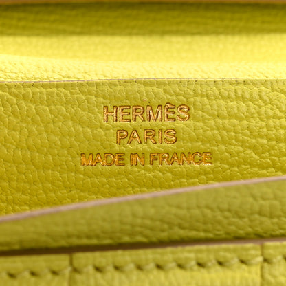 Hermes Chevre Mysore Bearn Gusset Wallet Lime 6 of 13