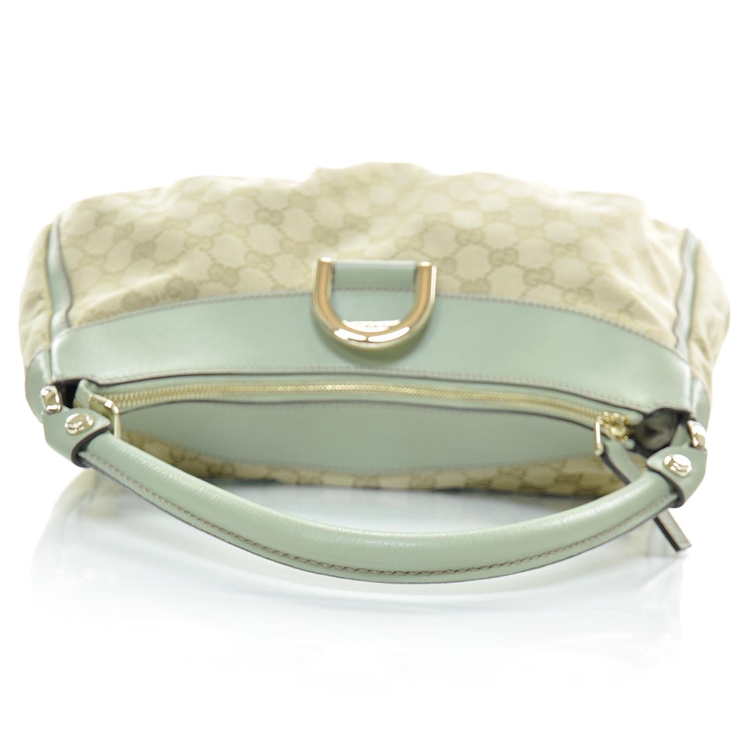 Gucci Monogram Large D Gold Hobo Mint Green 5 of 10