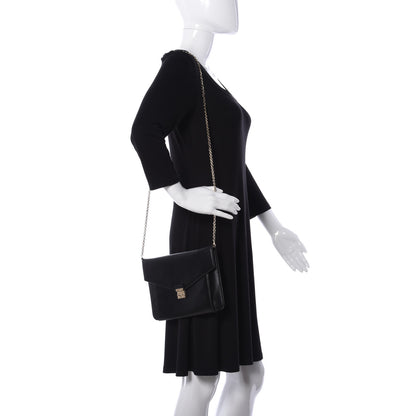 Christian Dior Calfskin Envelope Chain Clutch Black 2 of 12