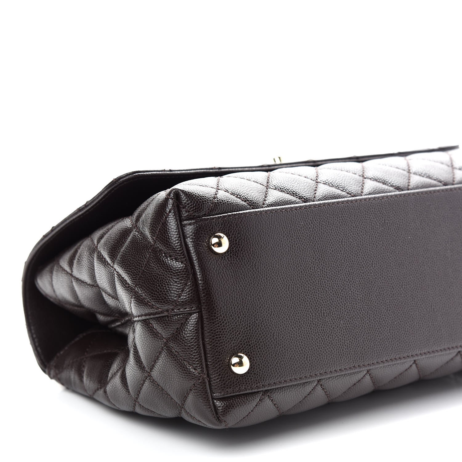 Chanel Caviar Quilted Small Coco Handle Flap Dark Brown 8 of 9