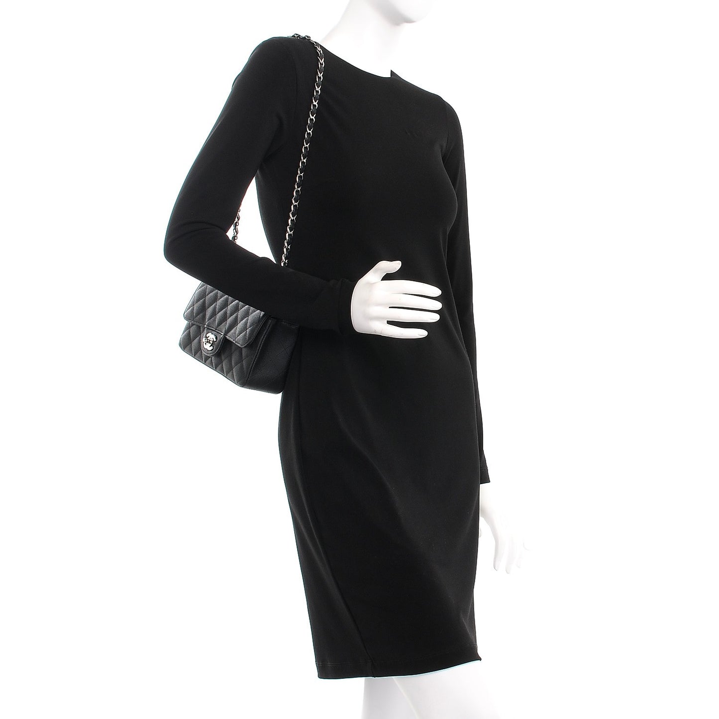 Caviar Quilted Mini Rectangular Flap Black