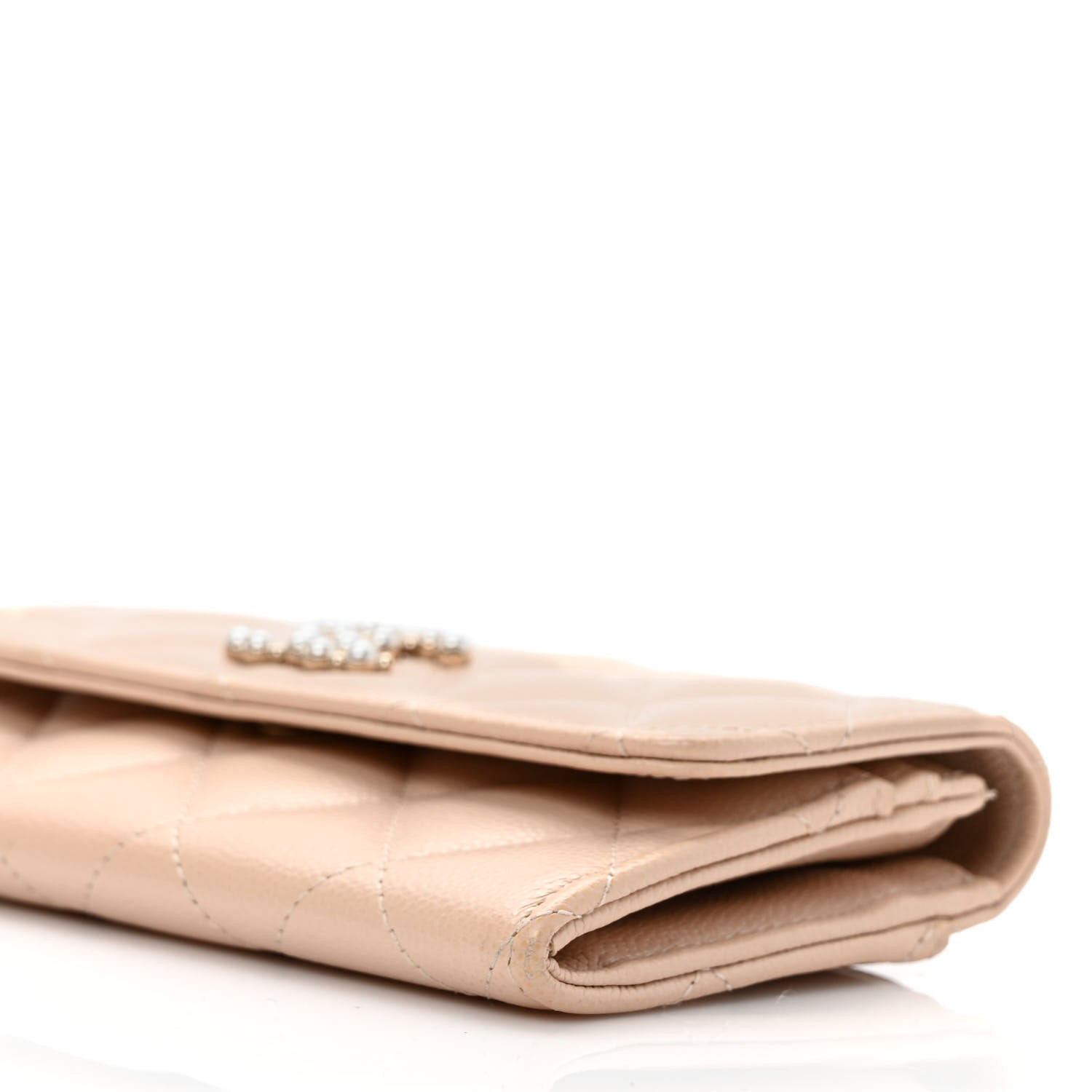 Chanel Caviar Pearl Quilted Coco Candy Wallet Beige 8 of 8