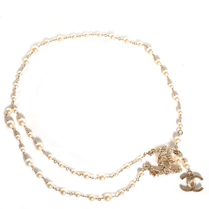 Chanel Pearl Crystal CC Belt Light Gold 1 of 6