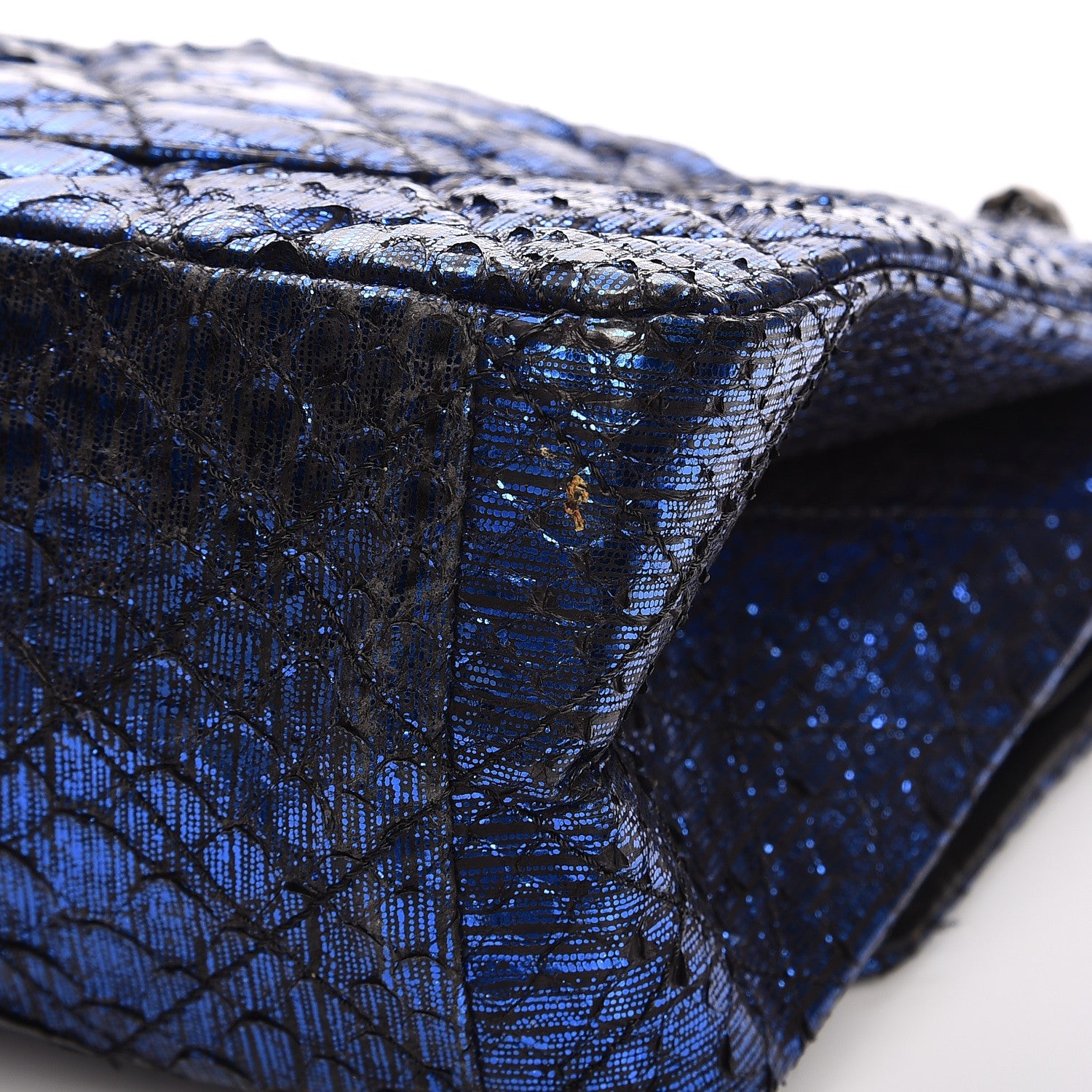 Chanel Metallic Python Quilted 2.55 Reissue 226 Flap Blue 14 of 15