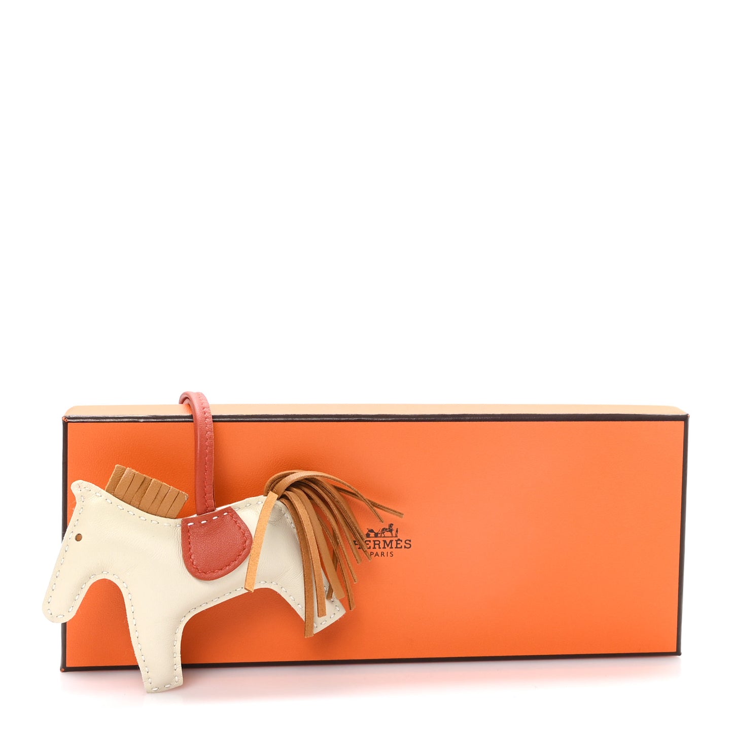 Milo Lambskin Grigri Rodeo Horse Bag Charm PM Craie Sesame Cornaline