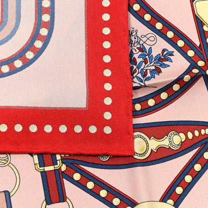 Hermes Silk Carre Grand Tralala Scarf 45 Rouge Rose Poudre Vert 5 of 5