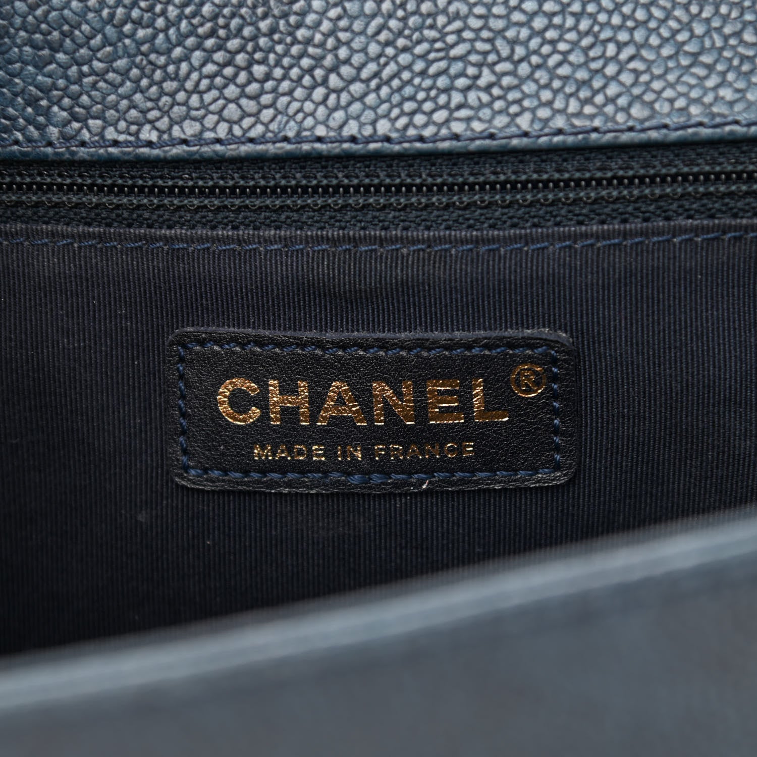 Chanel Caviar Quilted New Medium Boy Flap Dark Navy Blue 5 of 13