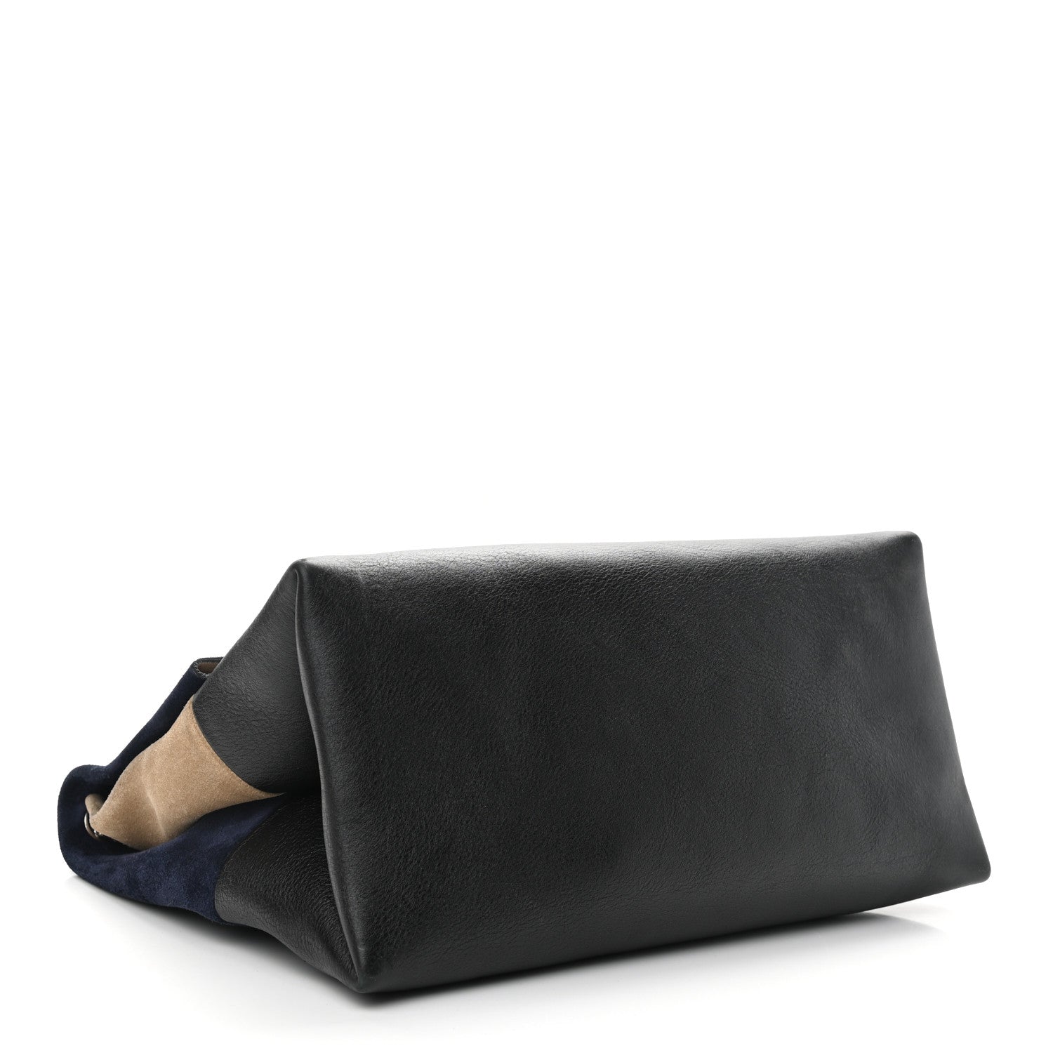 Celine Calfskin Suede All Soft Shoulder Bag Ocean Blue 5 of 16