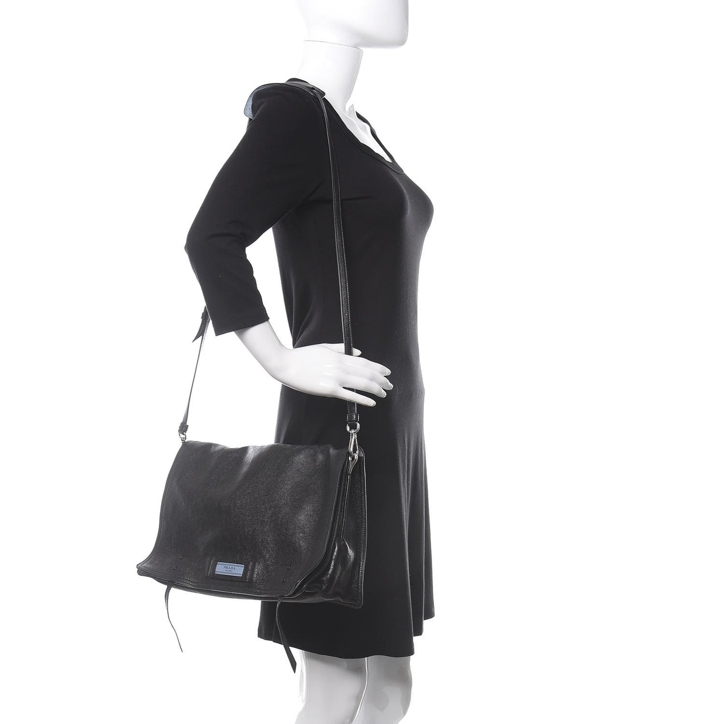 Glace Calf Etiquette Flap Black Astrale