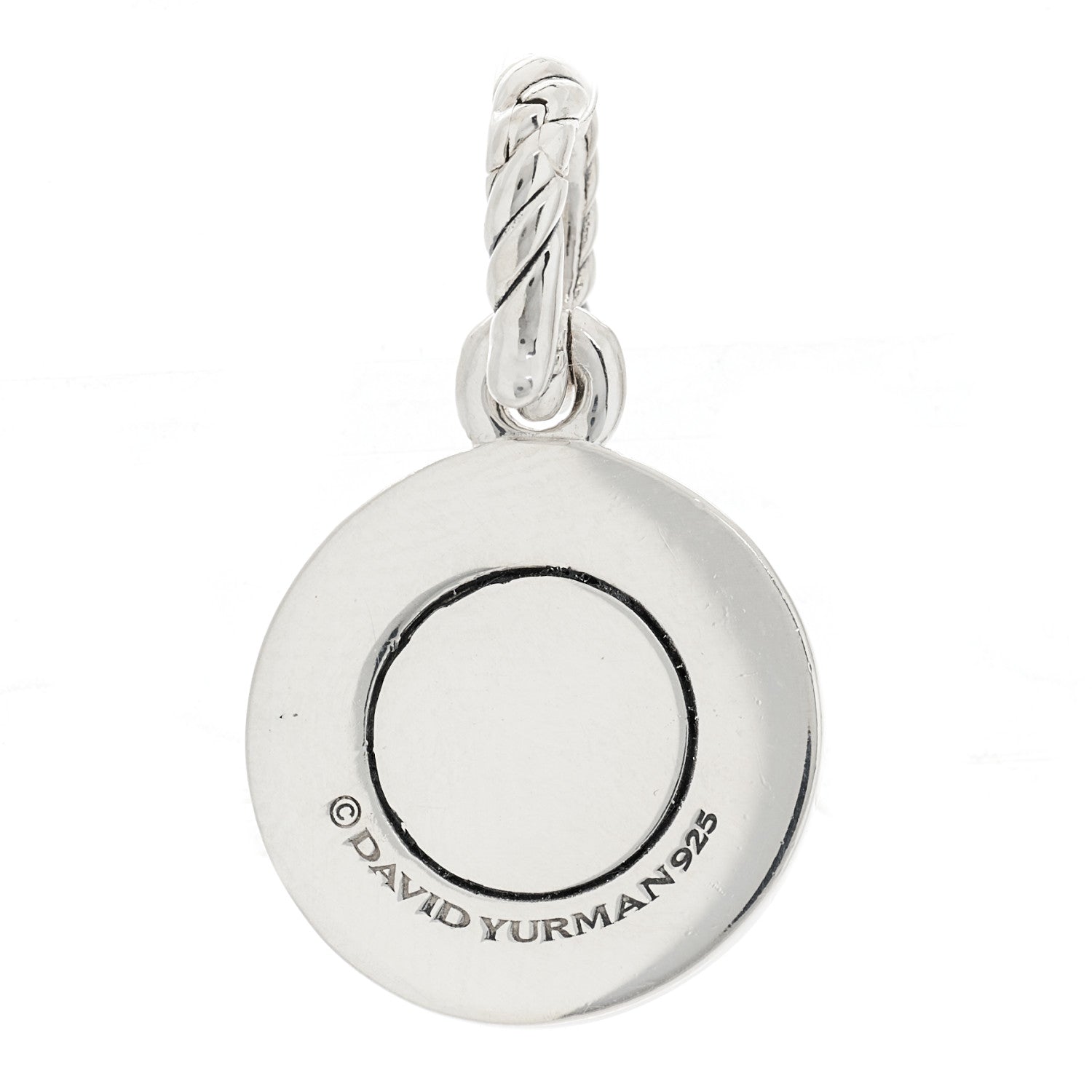 David Yurman Sterling Silver Diamond Moonstone Amulet Enhancer Pendant 3 of 4