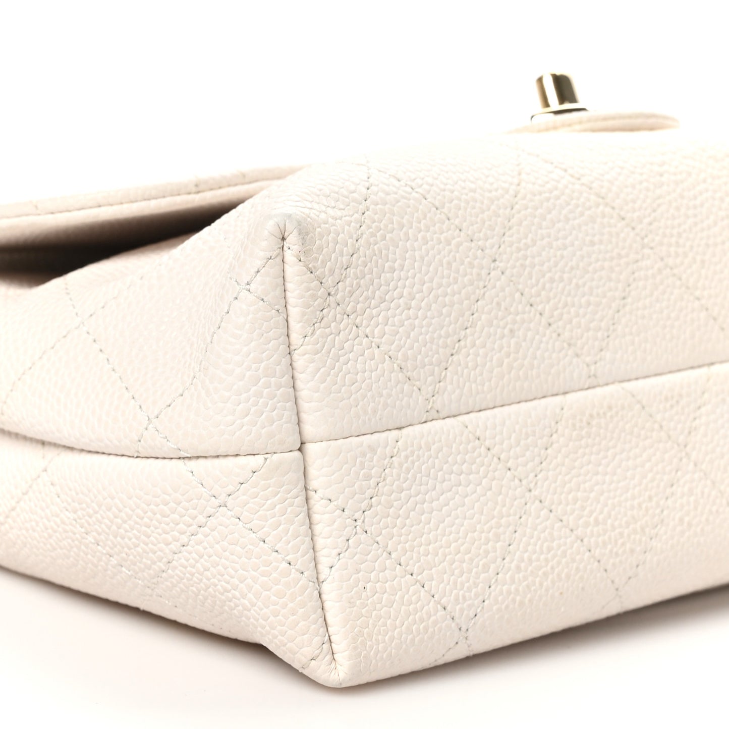 Caviar Quilted Small City Walk Flap White