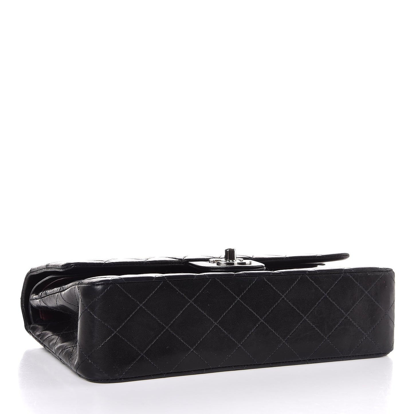 Lambskin Quilted Medium Double Flap Black