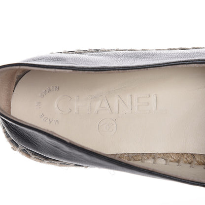 Chanel Lambskin CC Espadrilles 35 Black 9 of 10