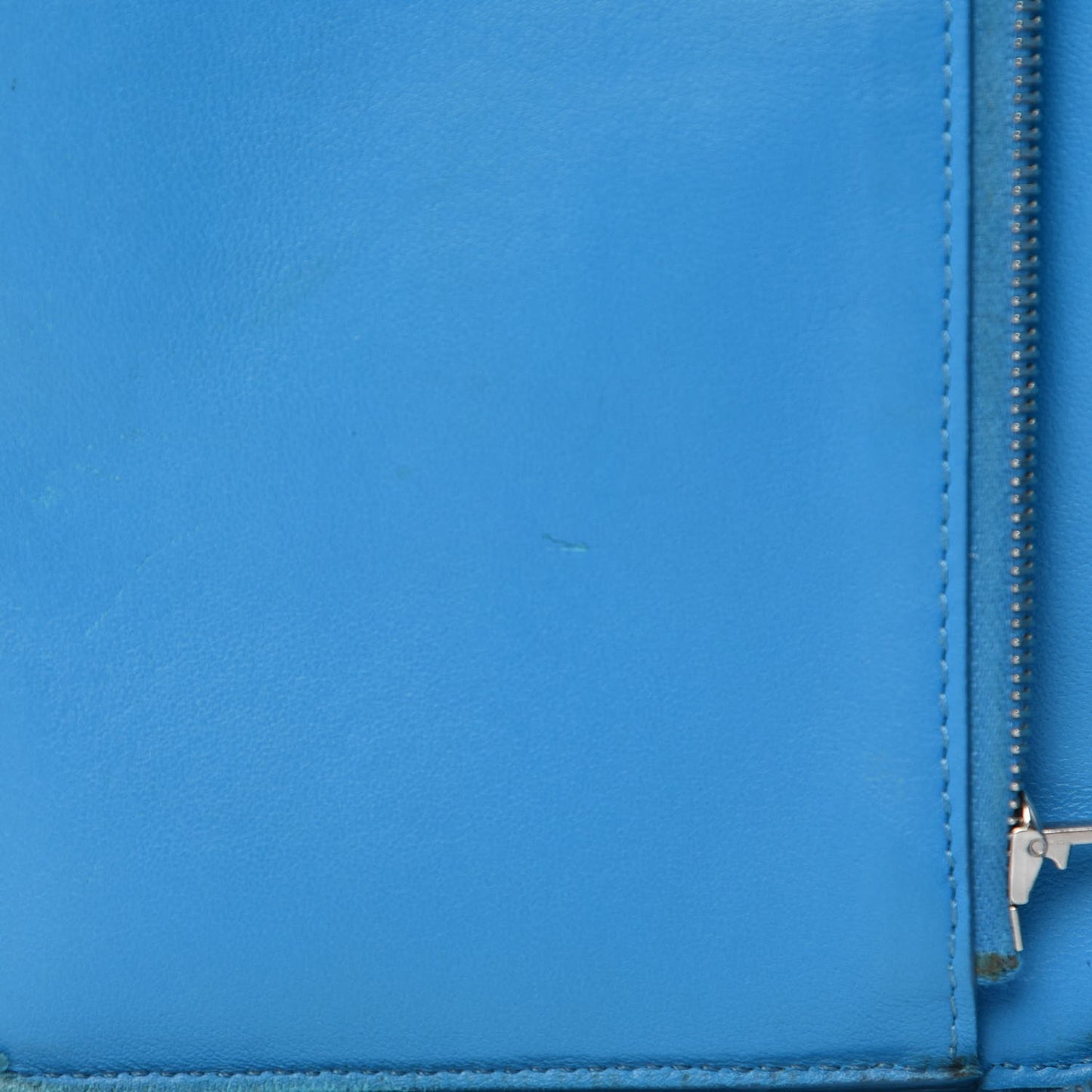 Drummed Calfskin Zip Around Organizer Wallet Turquoise