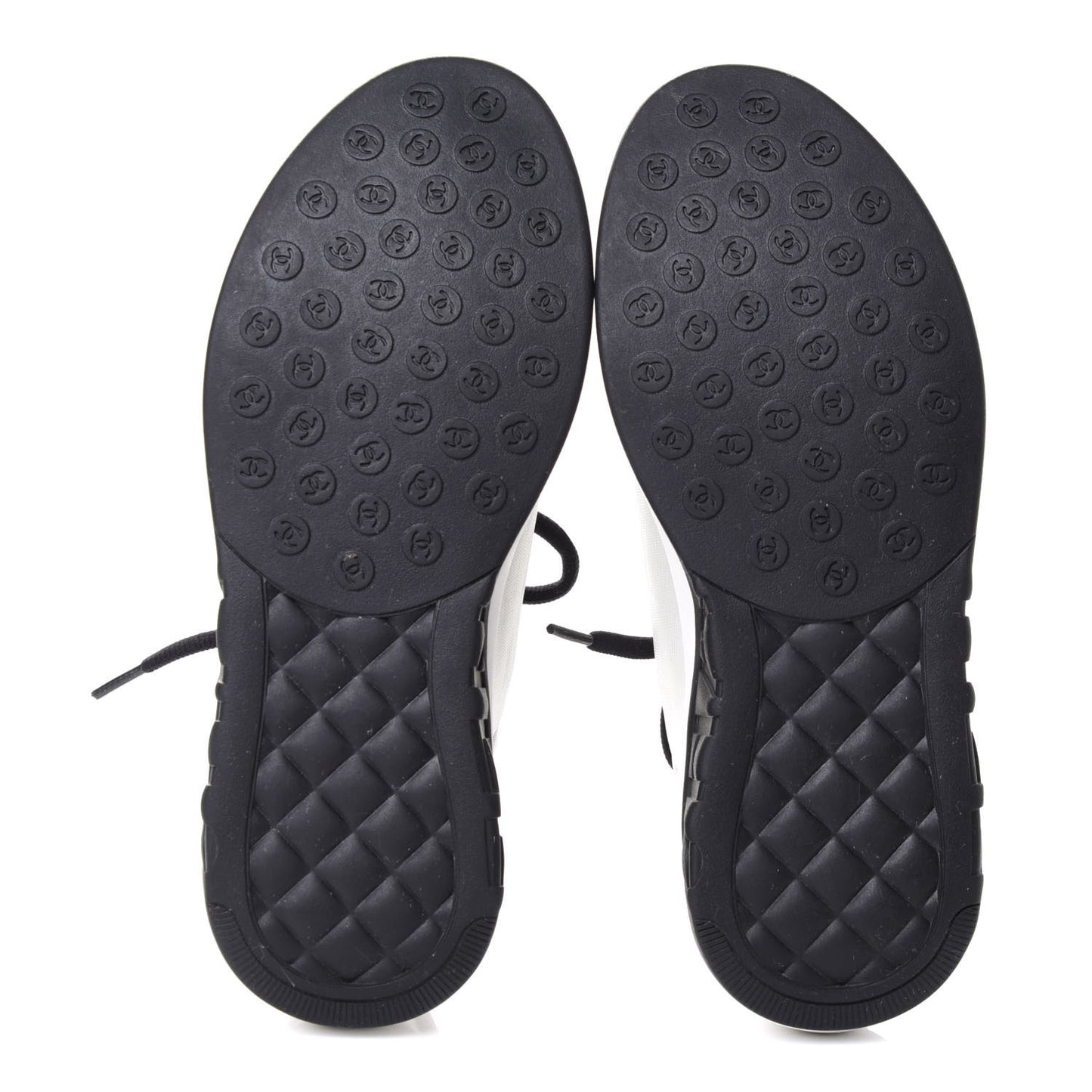 Calfskin Mesh Lycra Womens Logo Sneakers 38.5 White Black