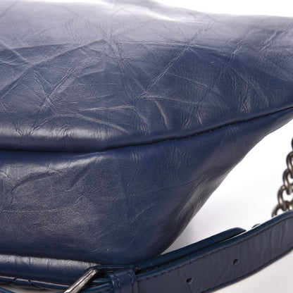 Chanel Crumpled Calfskin Quilted Casual Rock Waist Bag Fanny Pack Blue 11 of 12
