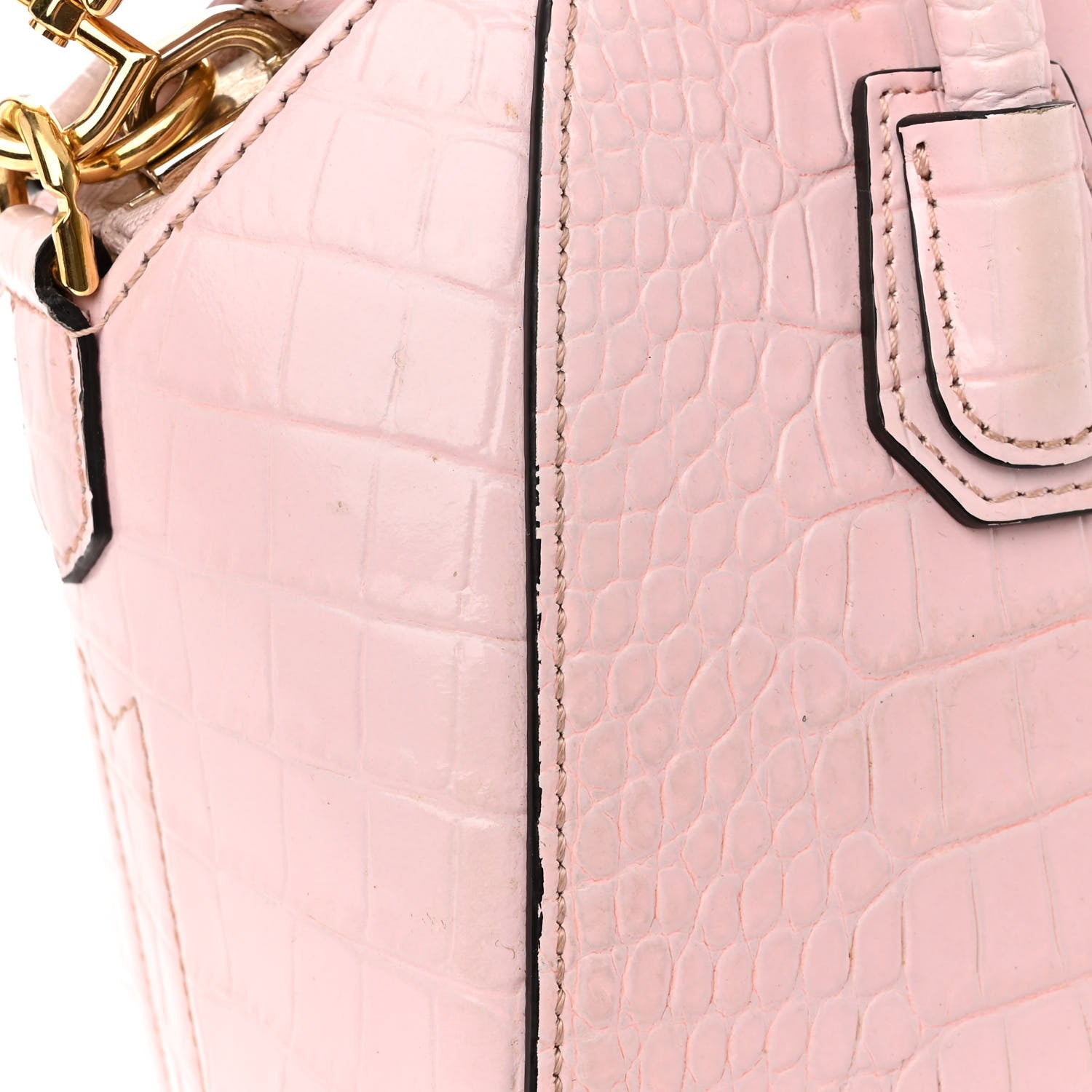 Givenchy Calfskin Crocodile Embossed Mini Antigona Pink 12 of 13