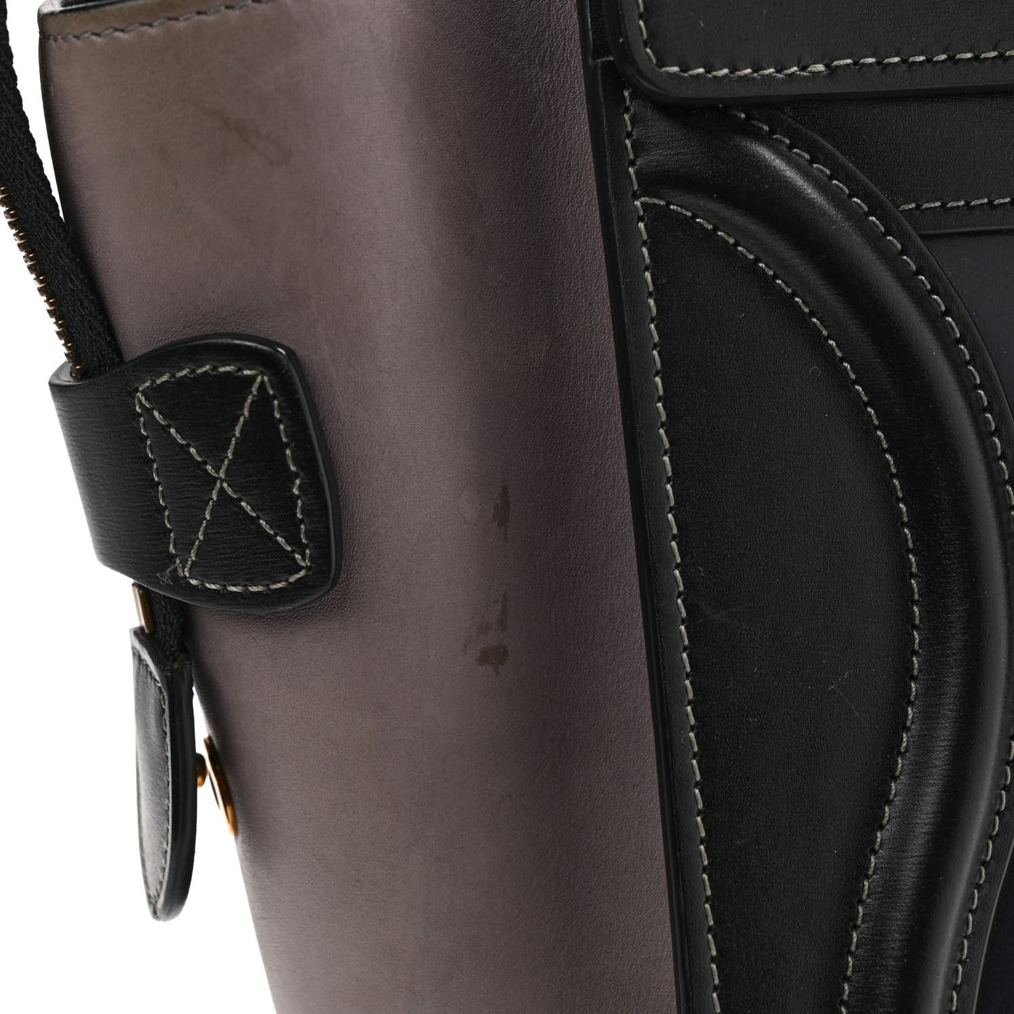 Glazed Calfskin Micro Tri-Color Luggage Dark Blue