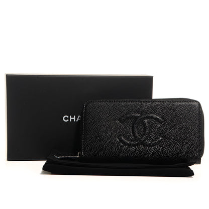 Chanel Caviar CC Timeless Large Zip Around Wallet Black 9 of 9