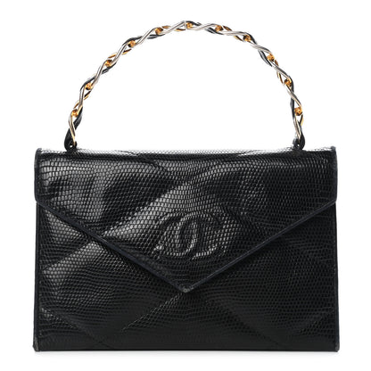 Chanel Lizard Quilted CC Single Flap Bag Black 1 of 12