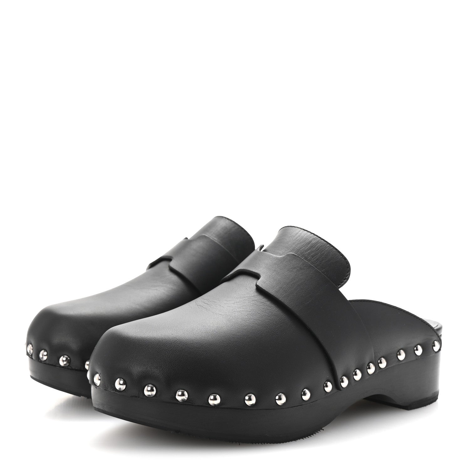 Hermes Calfskin Calya Mules 35 Black 4 of 9