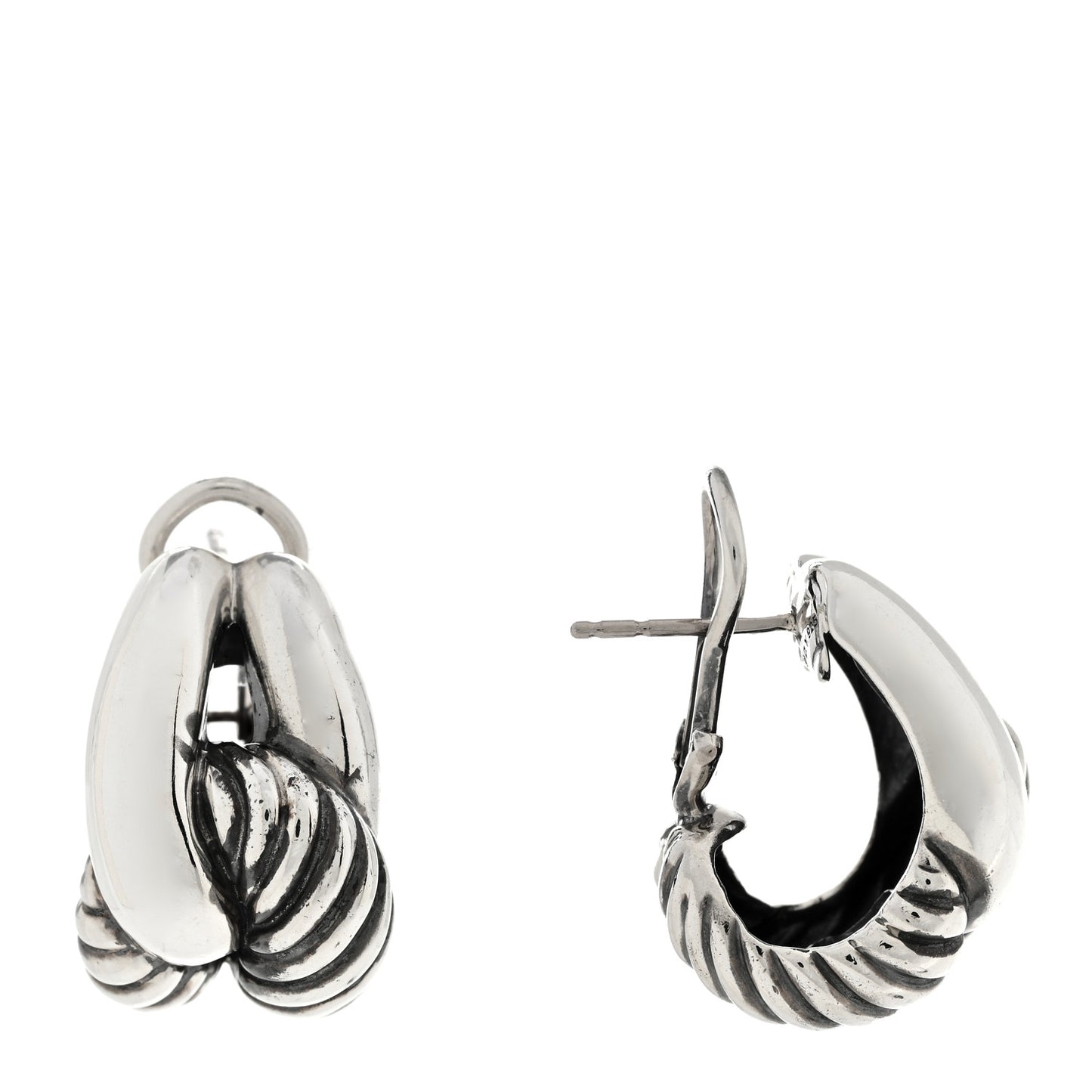 Sterling Silver Single Loop Labyrinth Earrings