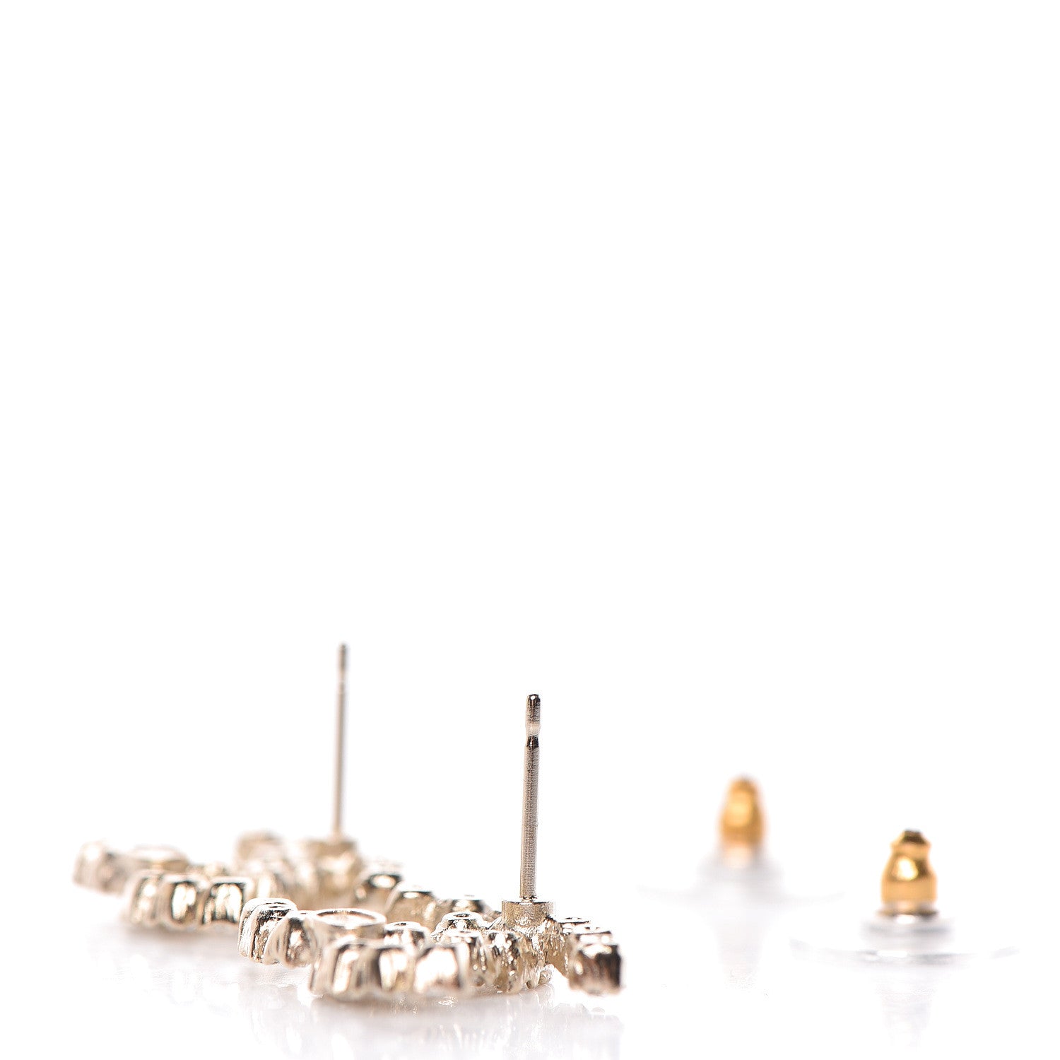 Chanel Crystal CC Earrings Gold 3 of 5