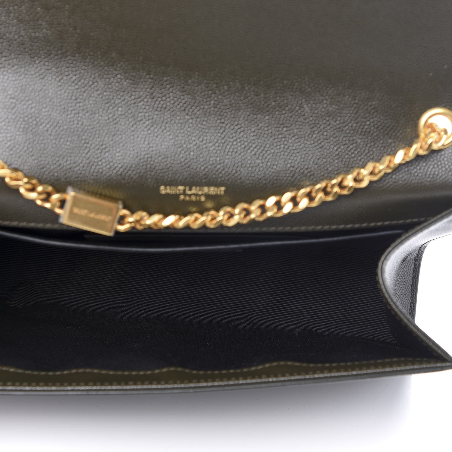 Saint Laurent Grain De Poudre Medium Classic Monogram Kate Satchel Dark Tea 4 of 8
