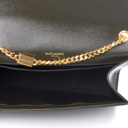 Saint Laurent Grain De Poudre Medium Classic Monogram Kate Satchel Dark Tea 4 of 8