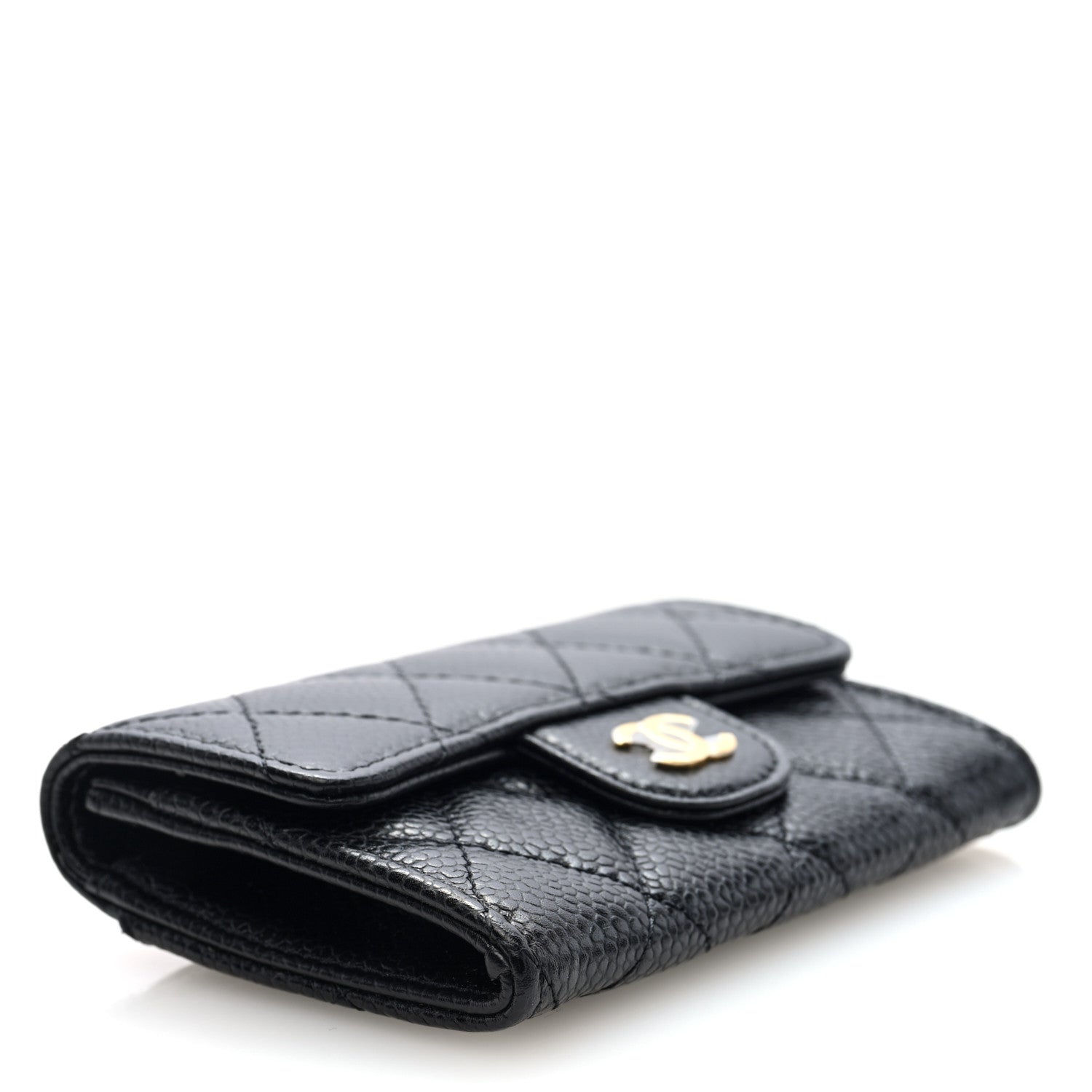 Chanel Caviar Quilted Flap Card Holder Wallet Black 4 of 7