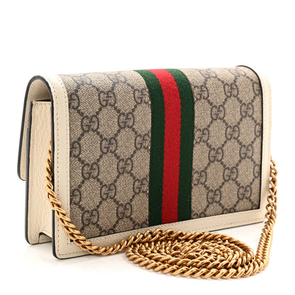 Gucci GG Supreme Monogram Web Queen Margaret Chain Wallet White 3 of 10