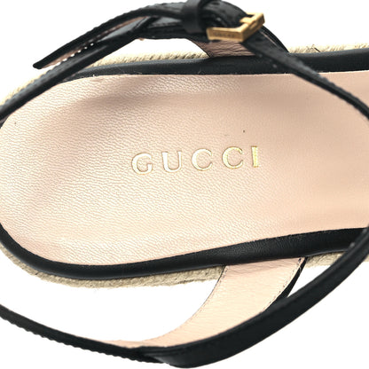 Gucci Galassia Aitana Espadrille 10/95mm Wedge Sandals 36 Black 7 of 10