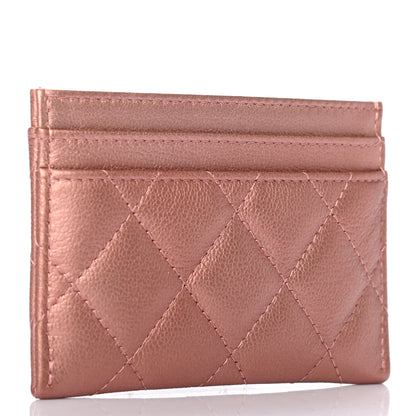 Chanel Metallic Caviar Quilted Reissue Card Holder Rose Gold 3 of 8