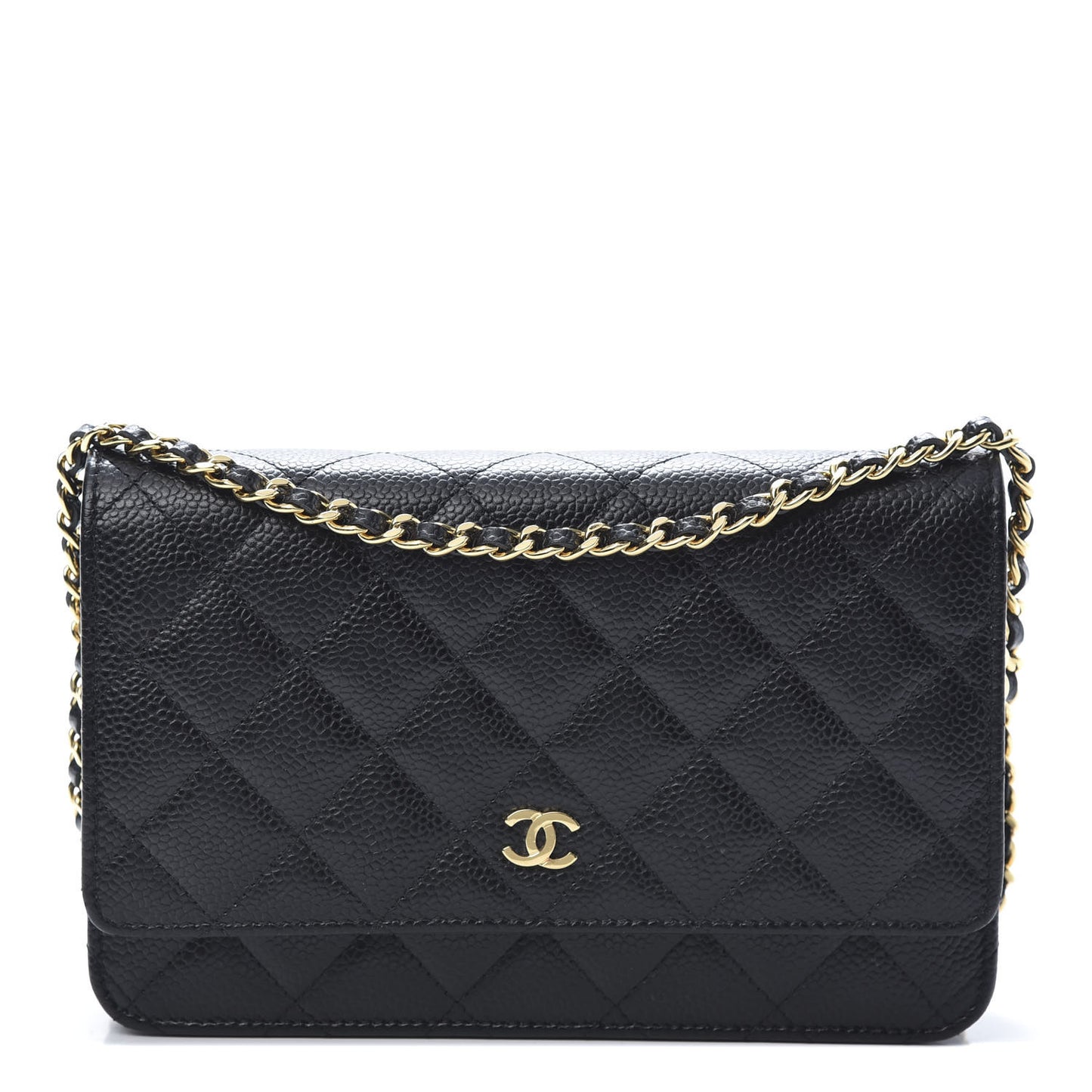 Caviar Quilted Wallet On Chain WOC Black
