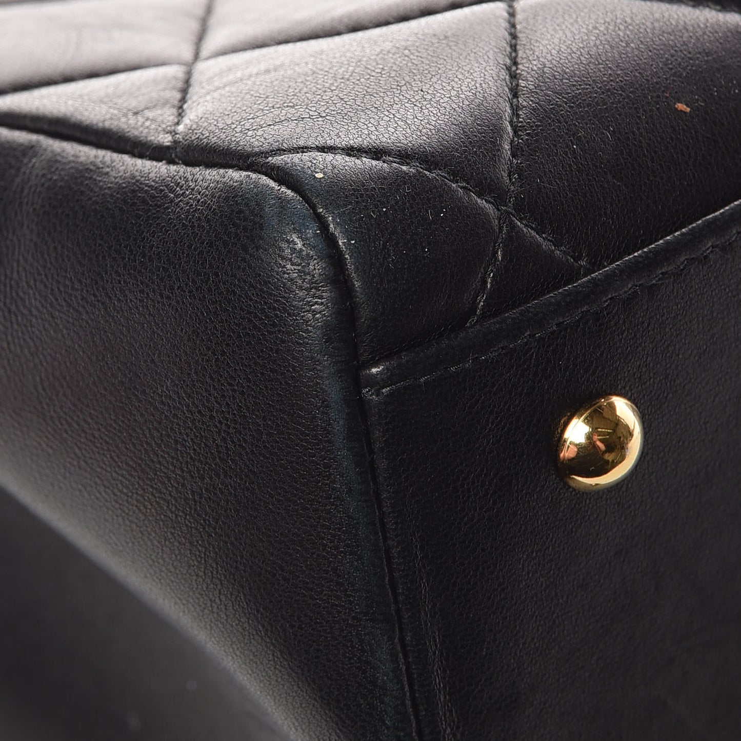 Lambskin Quilted CC Shopping Tote Black