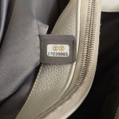 Chanel Caviar Quilted XL Grand Shopping Tote GST White 7 of 7
