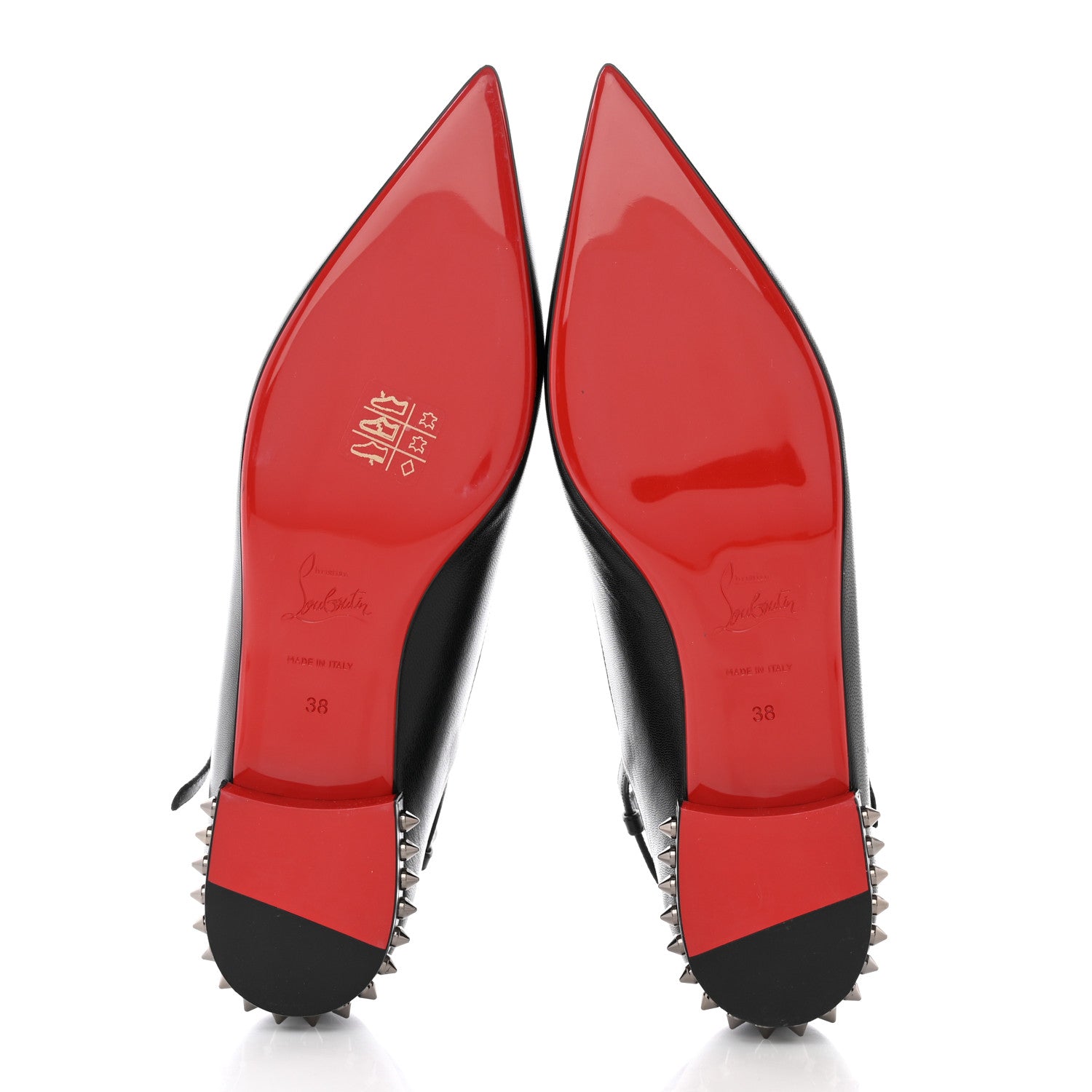 Christian Louboutin Calfskin Conclusive Ankle Strap Flats 38 Black 6 of 16