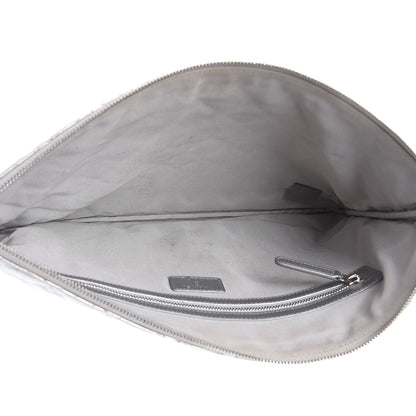 Chanel Metallic Calfskin Quilted Large Cosmo Cosmetic Case Silver 5 of 13
