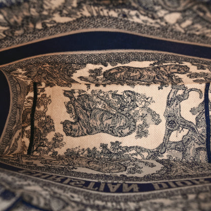 Christian Dior Canvas Embroidered Medium Dioriviera Toile De Jouy Book Tote Blue 5 of 10