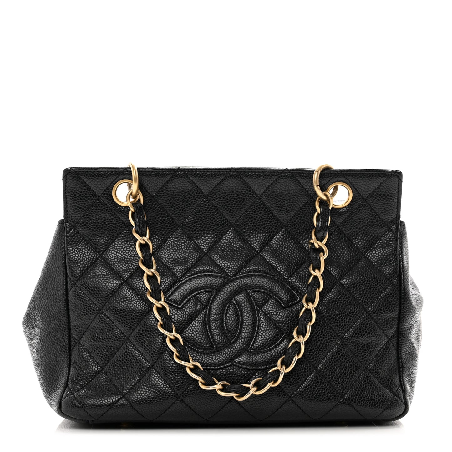 Caviar Quilted Petit Timeless Tote PTT Black