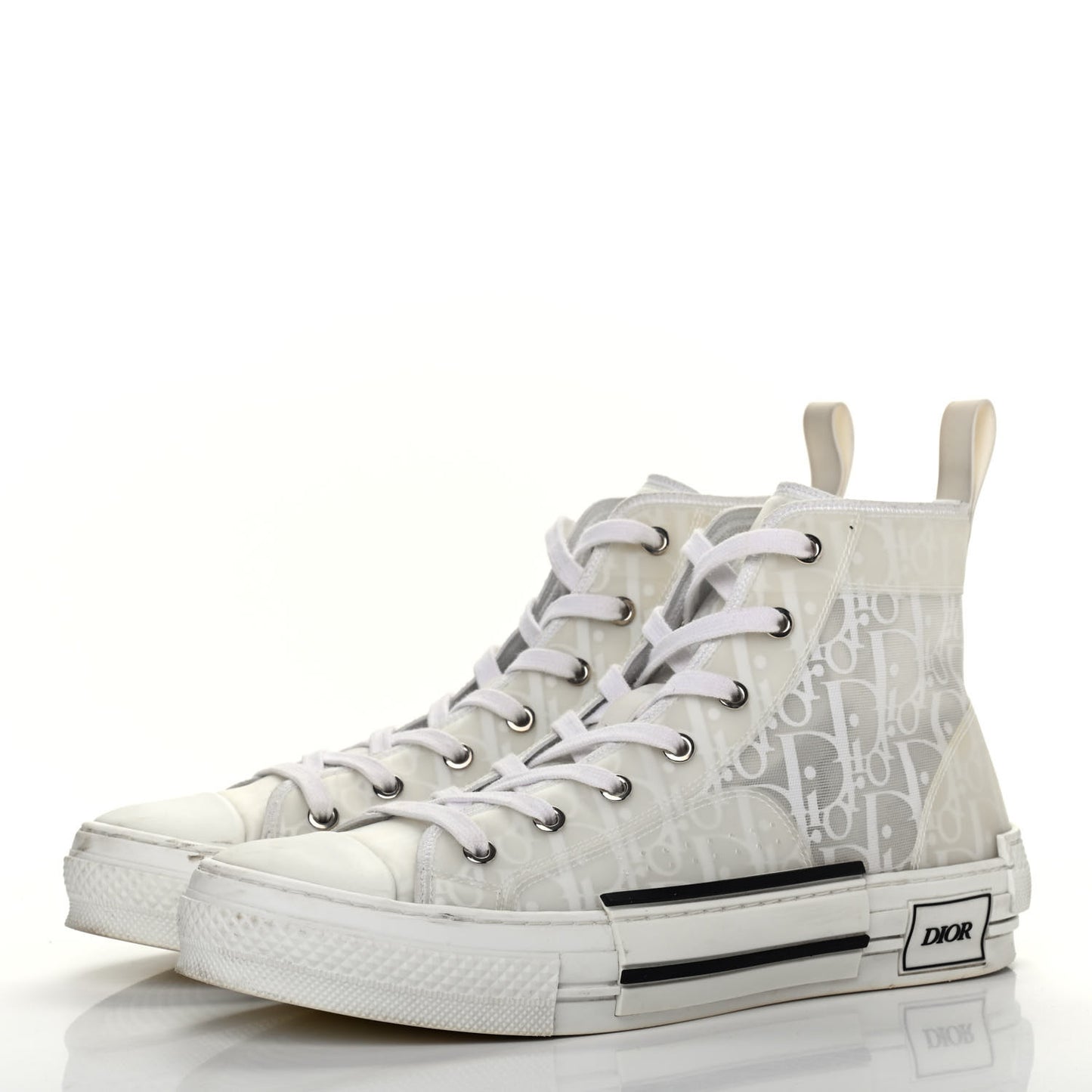 Technical Canvas Oblique Mens B23 High Top Sneakers 41 White