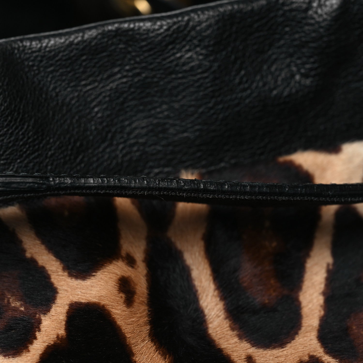 Dolce & Gabbana Calf Hair Leopard Print Satchel Black 10 of 10